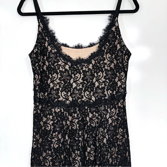 Diane Von Furstenberg Olivia Black And Nude Floral Lace - Picture 6 of 13